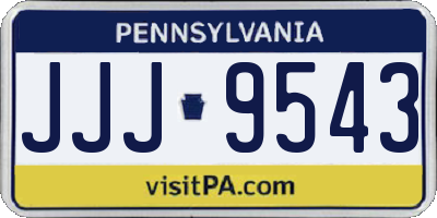 PA license plate JJJ9543