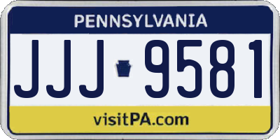 PA license plate JJJ9581