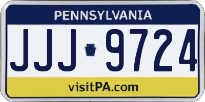 PA license plate JJJ9724