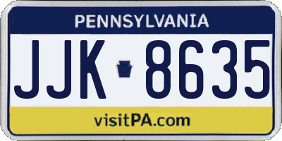 PA license plate JJK8635