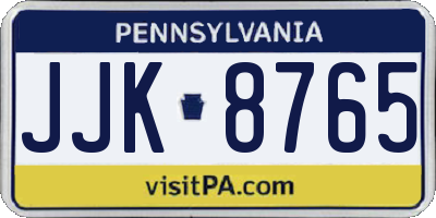 PA license plate JJK8765