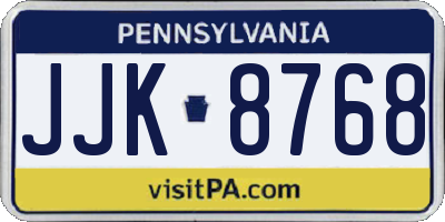 PA license plate JJK8768