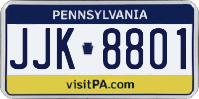 PA license plate JJK8801