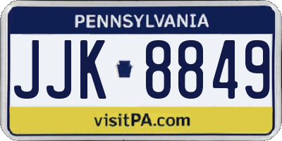 PA license plate JJK8849