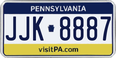 PA license plate JJK8887