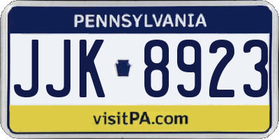 PA license plate JJK8923