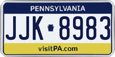 PA license plate JJK8983