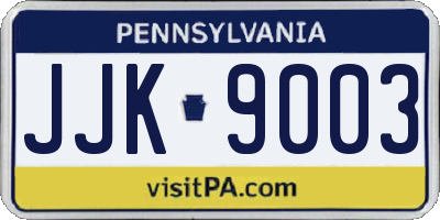 PA license plate JJK9003
