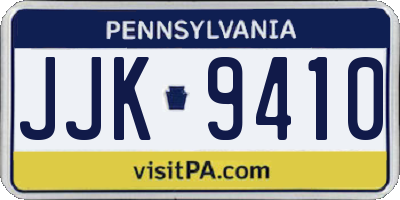 PA license plate JJK9410