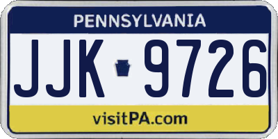 PA license plate JJK9726