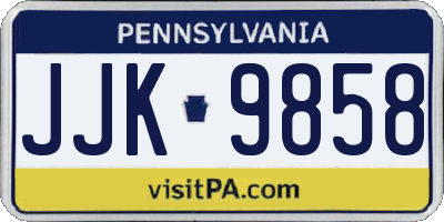 PA license plate JJK9858