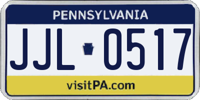 PA license plate JJL0517