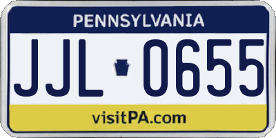 PA license plate JJL0655