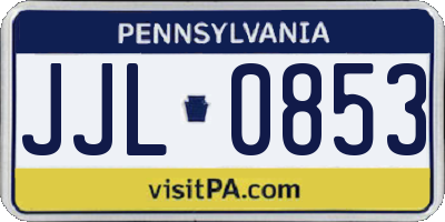 PA license plate JJL0853
