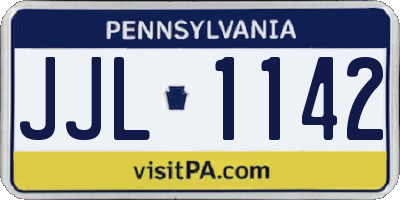 PA license plate JJL1142