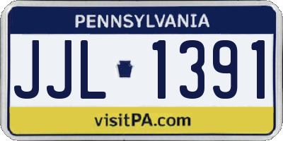 PA license plate JJL1391