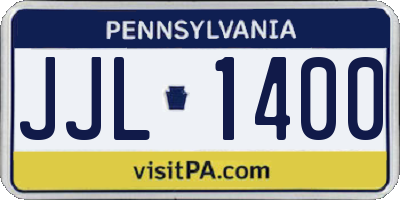 PA license plate JJL1400