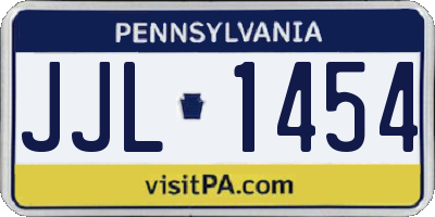 PA license plate JJL1454