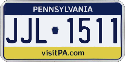 PA license plate JJL1511