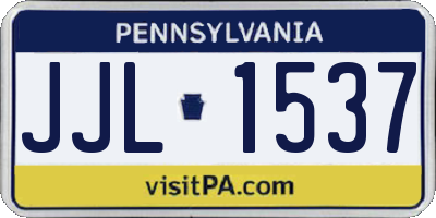 PA license plate JJL1537