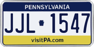 PA license plate JJL1547