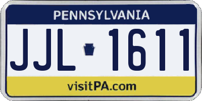 PA license plate JJL1611