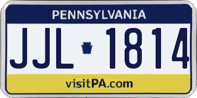 PA license plate JJL1814