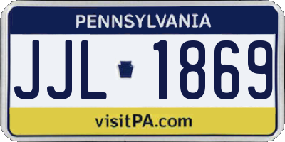 PA license plate JJL1869