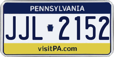 PA license plate JJL2152