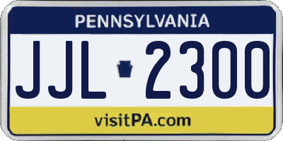 PA license plate JJL2300