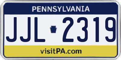 PA license plate JJL2319