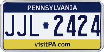 PA license plate JJL2424