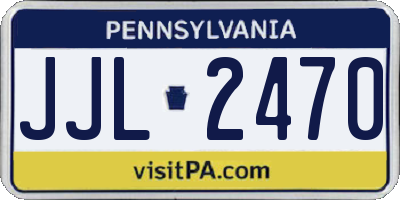 PA license plate JJL2470