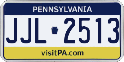PA license plate JJL2513