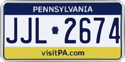 PA license plate JJL2674