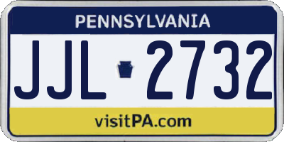 PA license plate JJL2732