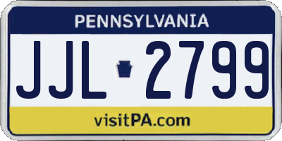 PA license plate JJL2799