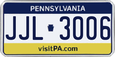 PA license plate JJL3006