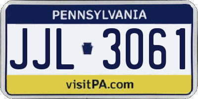 PA license plate JJL3061