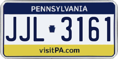 PA license plate JJL3161