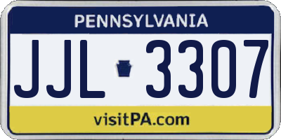 PA license plate JJL3307