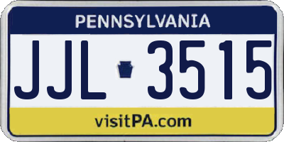 PA license plate JJL3515