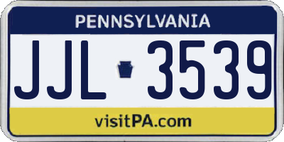 PA license plate JJL3539