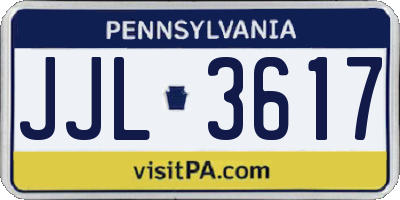 PA license plate JJL3617