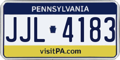 PA license plate JJL4183