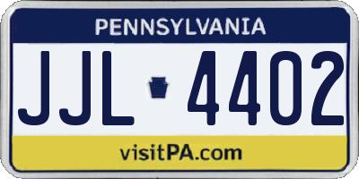 PA license plate JJL4402