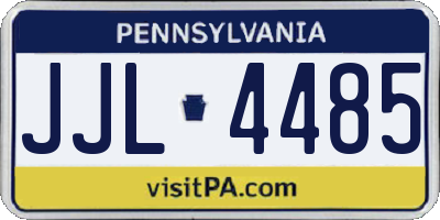 PA license plate JJL4485