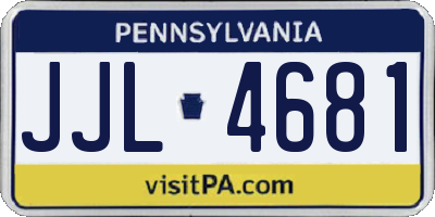 PA license plate JJL4681