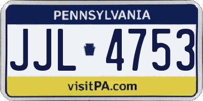 PA license plate JJL4753