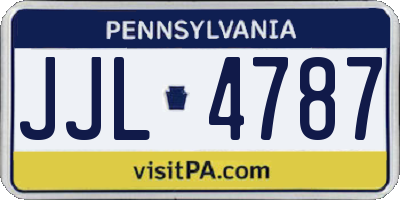 PA license plate JJL4787